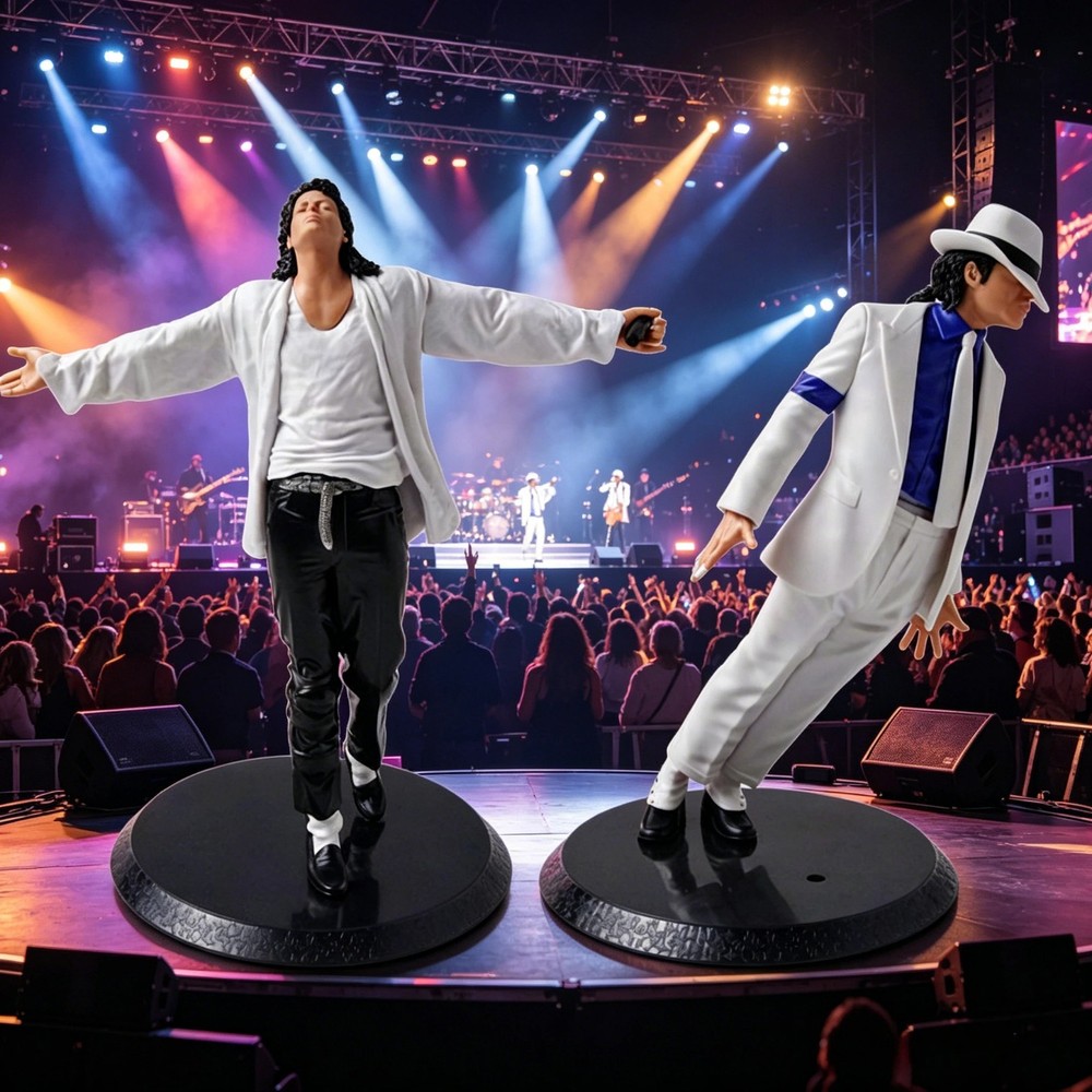 Michael Jackson Moonwalk PVC Figure 22.5cm Singing Suit Desktop Collectible Gift