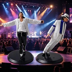 Michael Jackson Moonwalk PVC Figure 22.5cm Singing Suit Desktop Collectible Gift