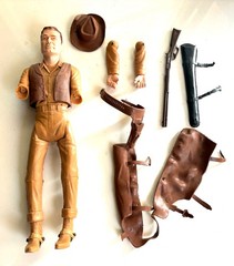 Vtg 1960s Marx Johnny West cowboy Western Action Figure Toy 9″ W/ Accessories