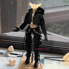 1/12 Scale Female Black Functional Clothing Set Model Fit 6” Action Figure Body