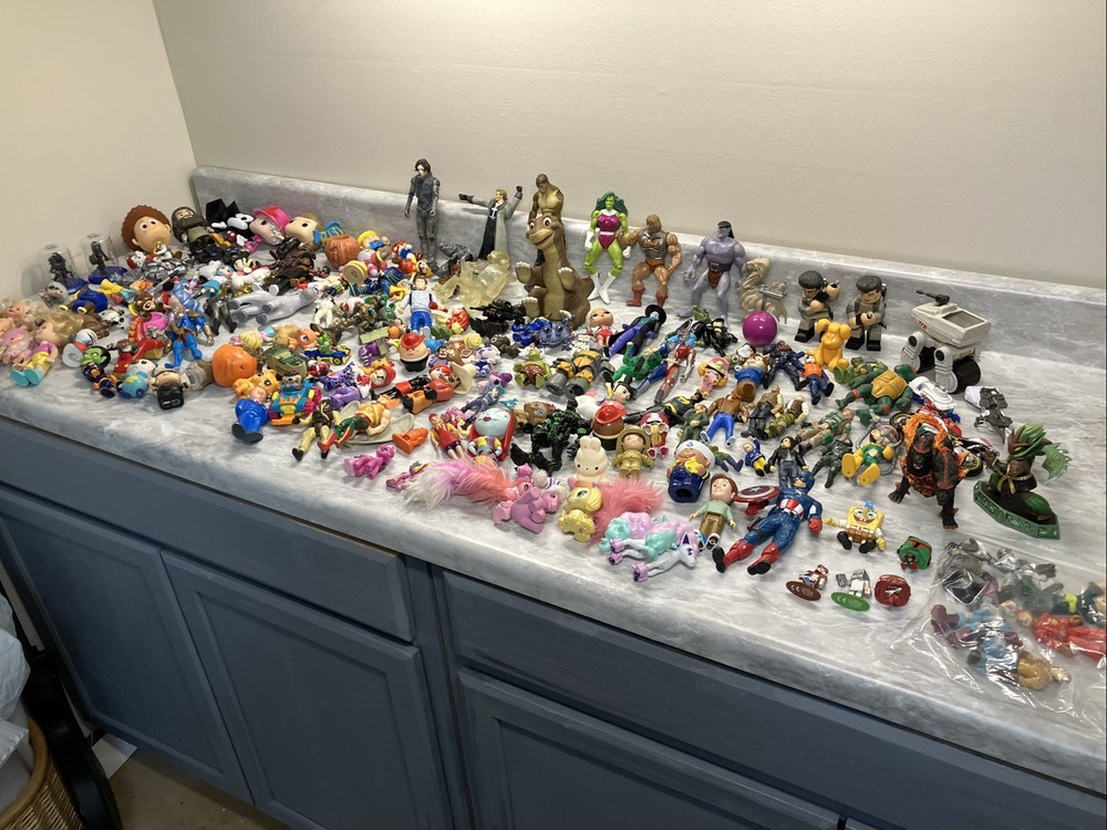 Huge Mixed Lot of Over 200 Random Toys & Figures HE MAN Anime review photos USED