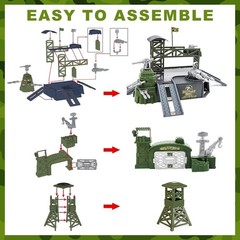 Military Base Set, Army Men Playset with Military Vehicle,Weapon Gear Ac…