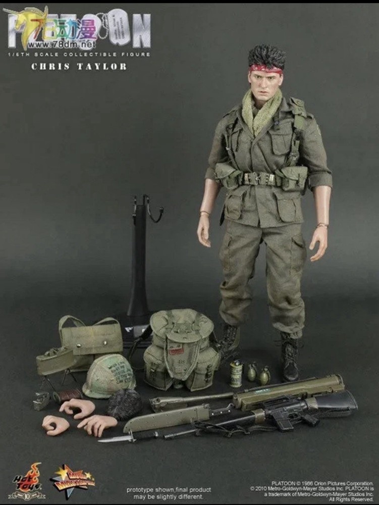 Hot Toys MMS 135 Platoon Chris Taylor Charlie Sheen Great figure Limited release