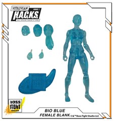 Bio Blue Vitruvian HACKS Blank Female Action Figure 3 3/4″ Boss Fight