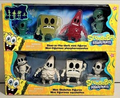 Spongebob Squarepants Mini Skeletons & Mini Glow In The Dark Figures NIB
