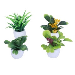 4 Pcs Mini Simulation Pot Plants Set Artificial Potted Plants Set with