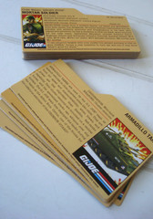 25 PC Variety LOT Hasbro GI Joe File Cards Black Back Factory Cut Vintage ?