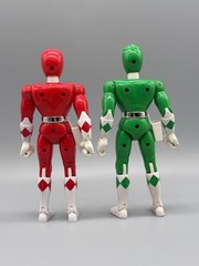 LOT 2 MMPR 8″ 1993 Mighty Morphin Power Rangers Bandai Red Green Ranger Vintage