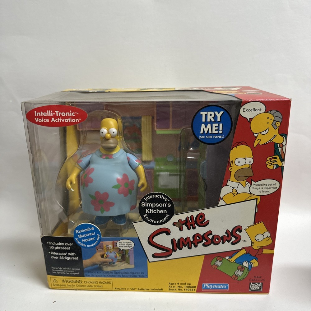 2001 Playmates Muumuu Homer Interactive Simpson’s Kitchen Environment Voice New