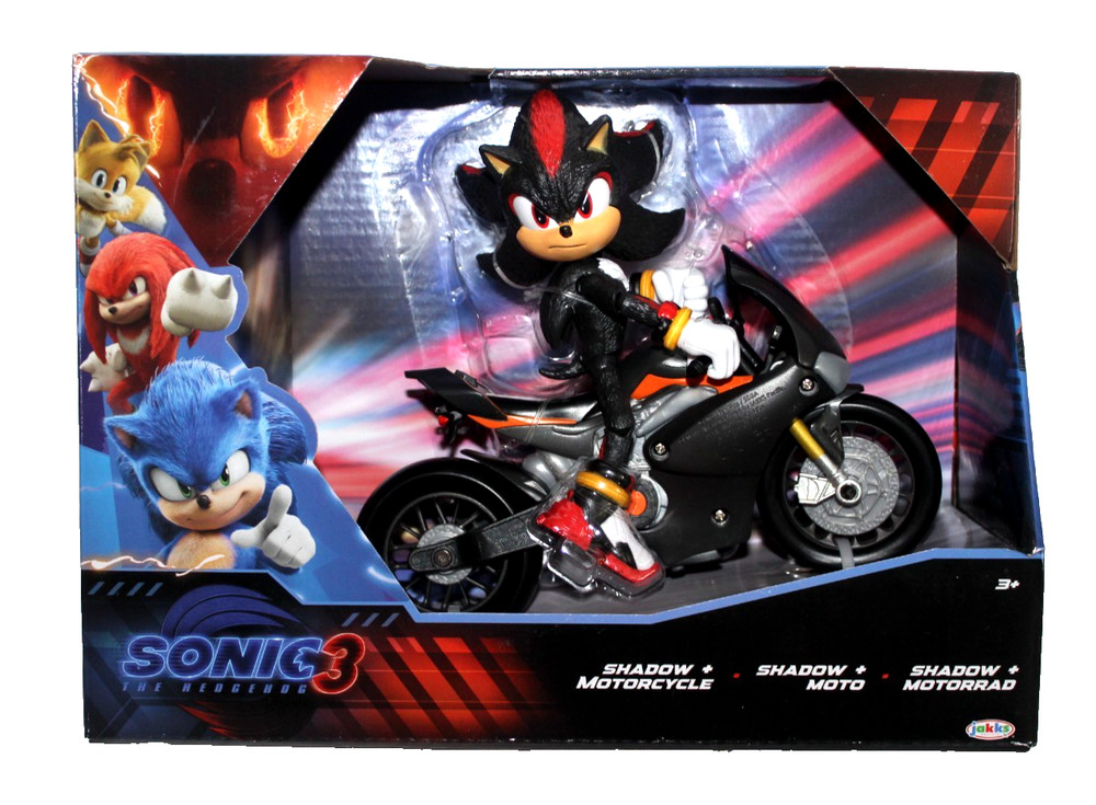 NEW Sonic 3 SHADOW the Hedgehog Articulated 5 in Action Figure w/ Motorcycle