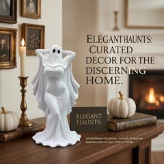 Gothic Ghost Girl Figurine Spooky Halloween Desk Decor Collectible Ornament Art