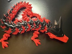 Articulated Crystal Dragon 23inch Red Black