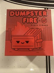 100% Soft Dumpster Fire ‘Red Hot’ Vinyl Figure NEW! Signed by Truck
