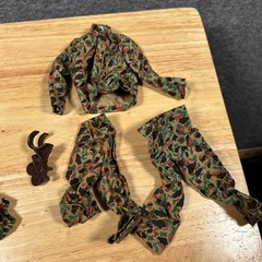 Vintage 1964 Hasbro GI Joe Figure 12″ Adventure Team Flock Red Hair Clothing Lot