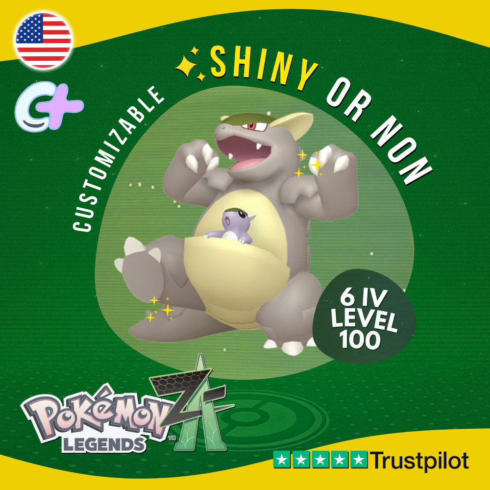 Kangaskhan Shiny or Non ✨6 IV Pokémon Legends Z-A Competitive Customizable ZA Z