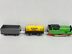Tomy Thomas Plarail Percy with Troublesome Truck and Sodor Fuel Tanker
