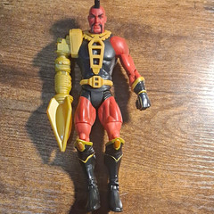 Red/Black/Gold Action Figure with Arm Cannon Attachment – Plastic