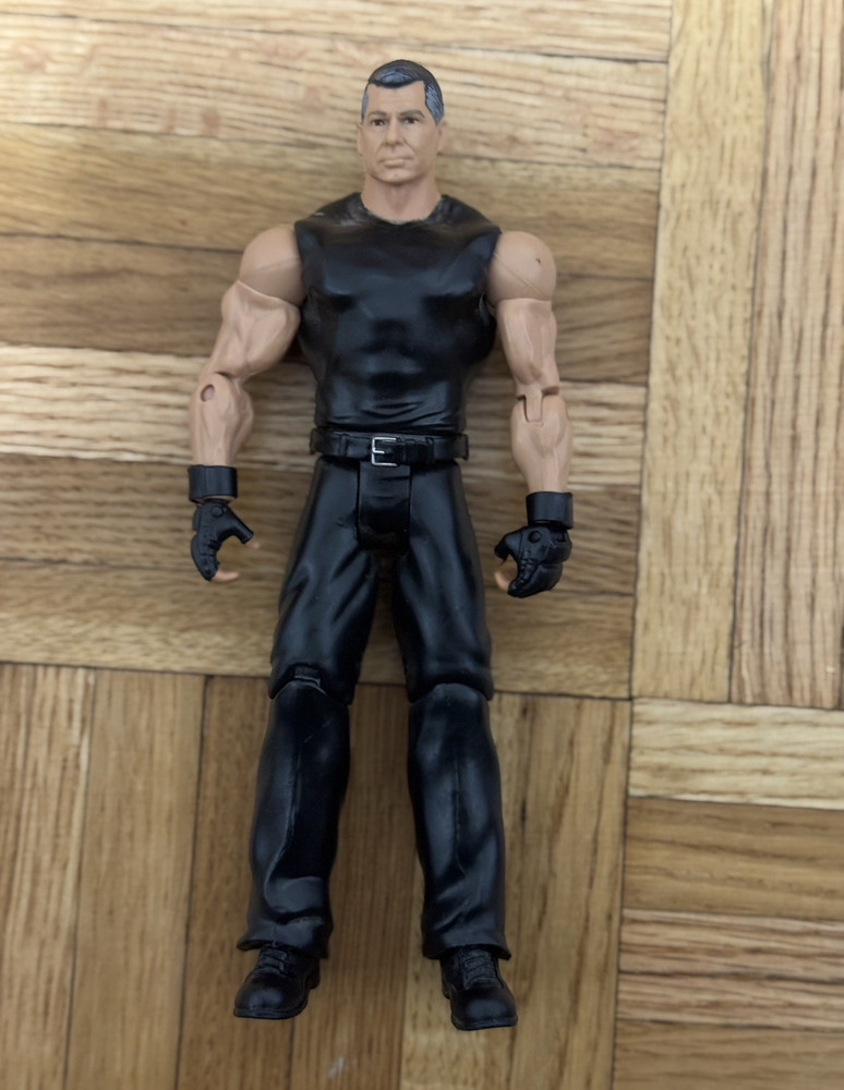 Poseable Male Action Figure, Black & Beige Plastic Character
