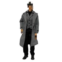 12 Inch 1:6 Scale Male Soldier Toy Gray Coat Set Clothes Model CC307