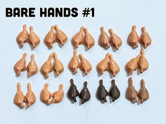 BARE HANDS LOT #1: 15 Pairs of Marauders Task Force 1:18 Bare Hands (Male)