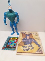 The Tick Vintage Toy / Comic Lot Bandai Super Hero Action Figure 1990s Books VTG