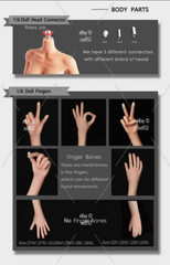 1/6 LDDOLL 30CM Finger Bone Flexible Seamless Silicone Muscle Body Figure Doll