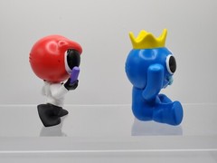 Rainbow Friends Figures 3″ & Plush 5″ – Phat Mojo Toy Lot 3 Red & Blue Monsters