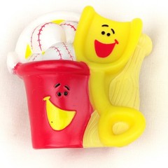 Blues Clues baseball bucket and sand shovel 2.5″ PVC figure 2000 Mattel Viacom
