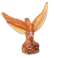 Holy Land Market Eagle with Wings open – Olive wood (21 cm or 8.5 Inches high)