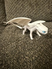 DreamWorks Light Fury How to Train Your Dragon Action Figure White Blue Plastic
