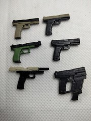 9mm Semi Auto Pistol 1/12 Scale Weapon Action Figure Accessory Force