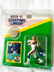 Starting Lineup NEW 1991 Jeff Hostetler NY Giants with CLEAR SLU PROTECTOR CASE