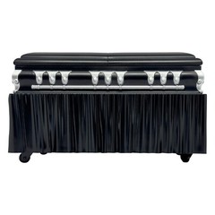 Deluxe Black Casket for WWE & AEW Wrestling Action Figures with Removable Base
