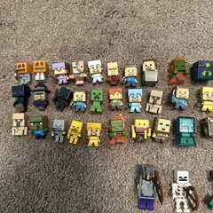 Large Minecraft Action Figure Lot Mixed Characters Blocks Varies Sizes