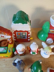 Little People CHRISTMAS VILLAGE Santa Mrs Claus Elf Boy & Reindeer Lot