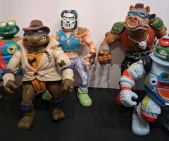 Vintage TMNT Mixed Lot of 8 Playmates 1990s Rocksteady Casey Jones & MORE!! Good