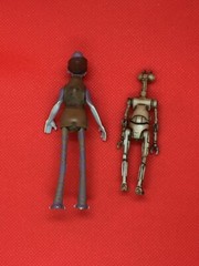 2 Star Wars Action Figures 1999 Ody Mandrell with a Pit Droid Plastic