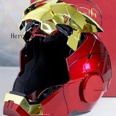 AUTOKING Iron Man Marve MK5 Helmet Jarvis Voice-control Open-close Light Mask