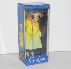 Coraline new 10″ Doll Prop Replica NECA (2018) Yellow Raincoat NIB New in Box
