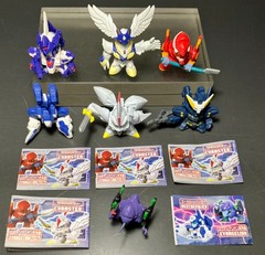 (7) BANDAI 2004 SD Mecha Gashapon Figures / SRW & Evangelion + Inserts!