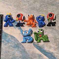 Rainbow Friends Figure Lot of 7 Blue Green Orange Cyan Red Roblox Collectibles