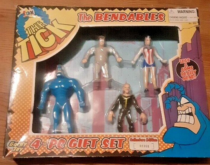 MIB Gordy Toy NEC Comics Tick Bendables 4 piece Gift Set Arthur Terror Fox 1996