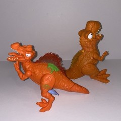 Zuru Smashers Mega Dinosaur Orange T-Rex Spinosaurus. Figures only. Lot of 2.