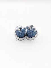 Canvas BLUE DENIM and White Sneaker Shoes FOR 15-17 CM LABUBU MONSTERS DOLL