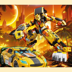 Metal Cardbot W Tachy Transformer Mecha Robot Sports Car Vehicle Animation Toy