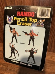 1986 Rambo Pencil Top Eraser ARCO Sylvester Stallone
