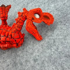 Skeleton Dinosaur Figure Red Black Crackle T-Rex 7” Posable Action Toy Zuru