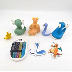 Dragonite Dragonair Dratini lot figure Finger Puppet ﻿Pokemon Tomy Toys Bundle