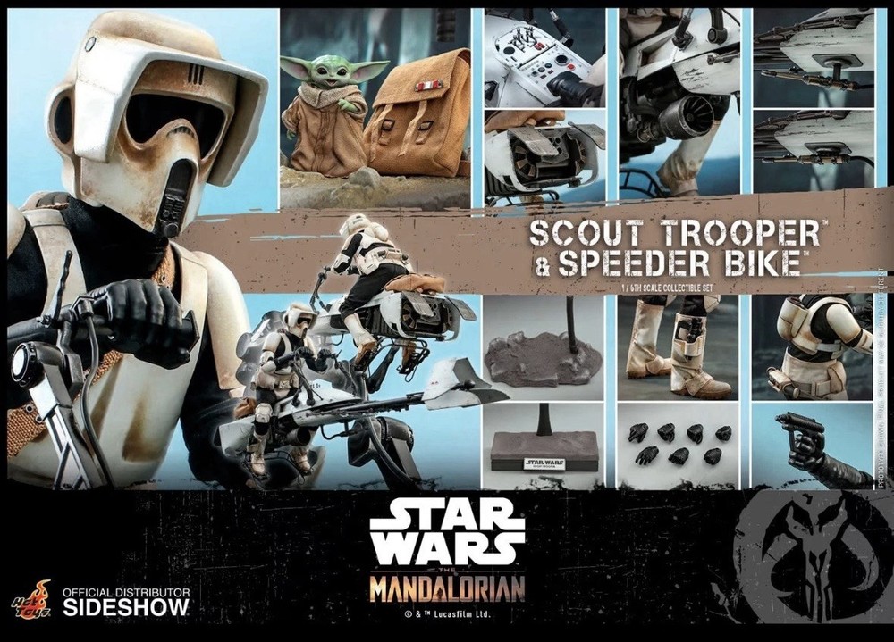 Hot Toys TMS017 Scout Trooper and Speeder Bike Set The Mandalorian SEALED