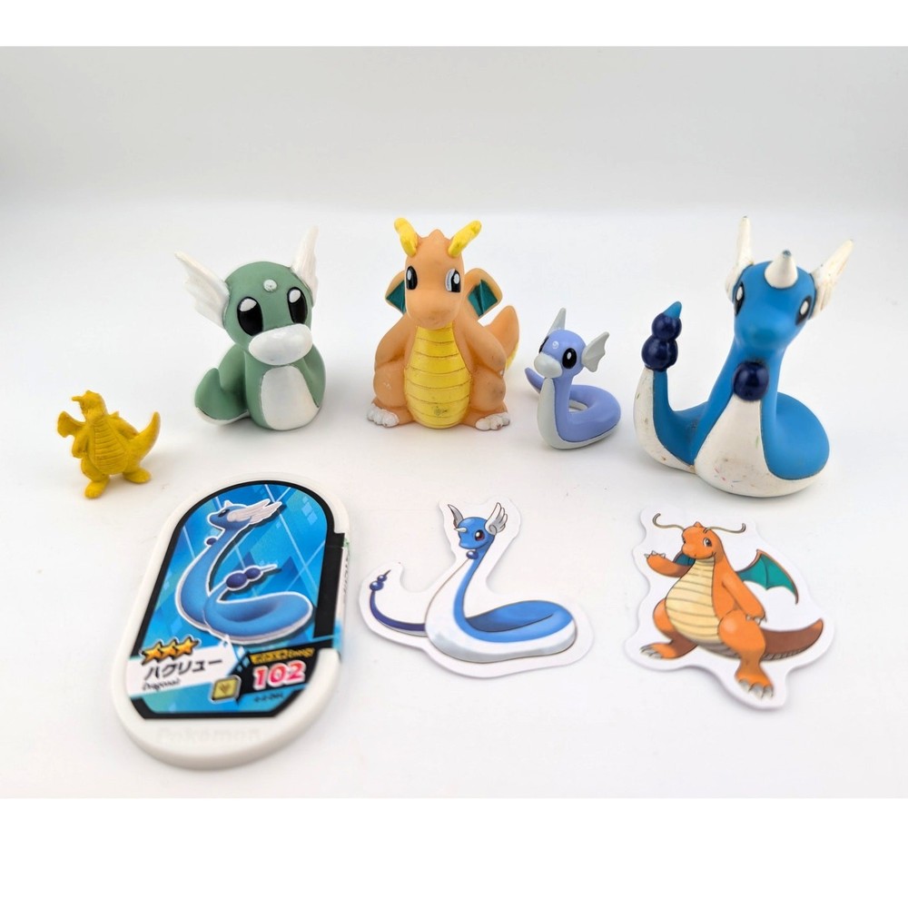 Dragonite Dragonair Dratini lot figure Finger Puppet ﻿Pokemon Tomy Toys Bundle